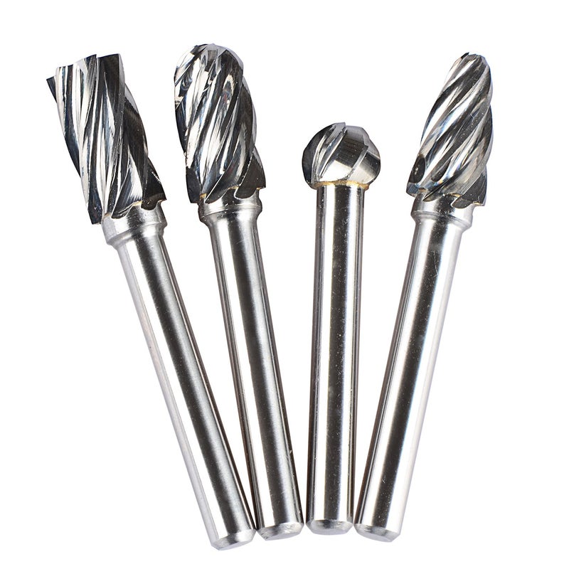 SpeTool Carbide Rotary Burr For Aluminum (Non-Ferrous) Poring And Polishing Bits (Non-Ferrous) 1/4 inch shank 4Pcs/Pack - Image 2
